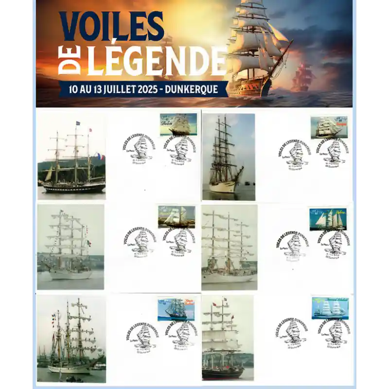 Enveloppes philatéliques "Voiles de légende Dunkerque 2025" Série n°2 Offre Du Jour