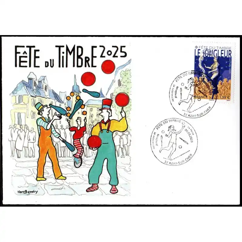 Commander Vite Souvenir philatélique FFAP Enveloppe Fête du timbre 2025 "Arts de la rue" Azay sur Cher 37