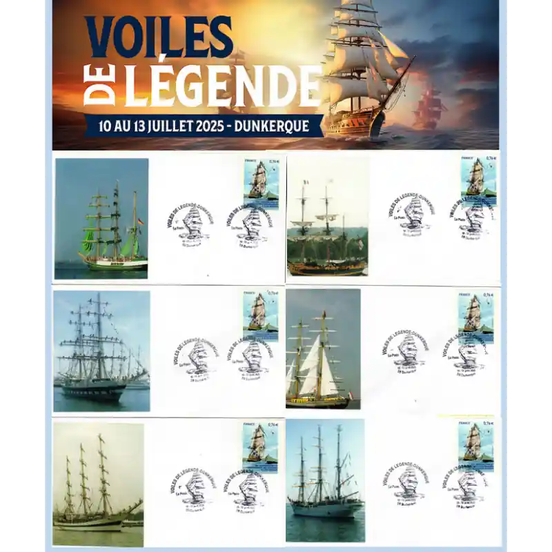 Enveloppes philatéliques "Voiles de légende Dunkerque 2025" Série n°4 Tendance