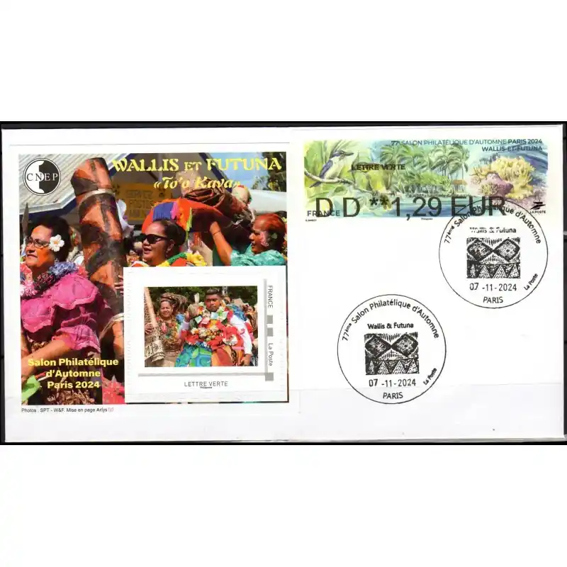 Offre Spéciale Enveloppe Salon Philatélique d'Automne 2024 avec bloc CNEP, LISA et cachet Wallis
