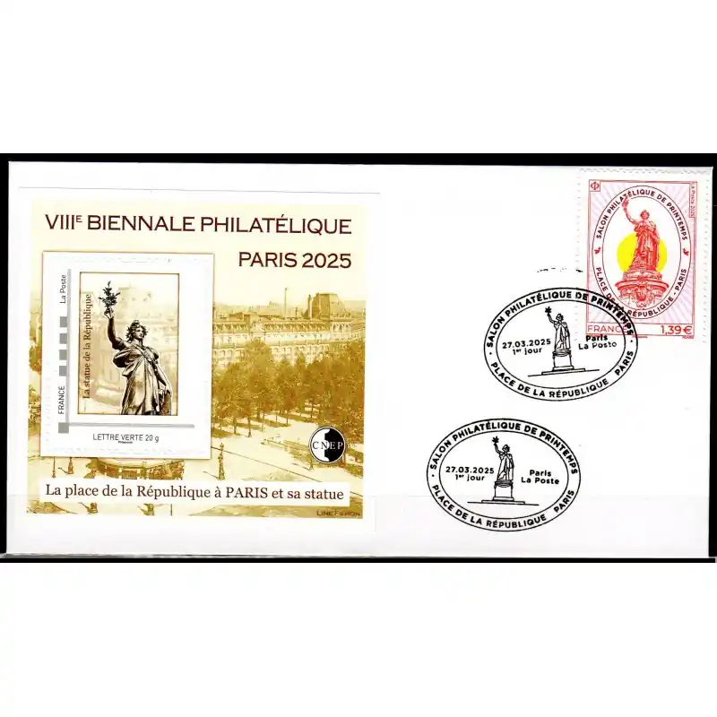 Bon Marché Enveloppe Salon Philatélique de Printemps 2025 avec bloc CNEP, Timbre et cachet
