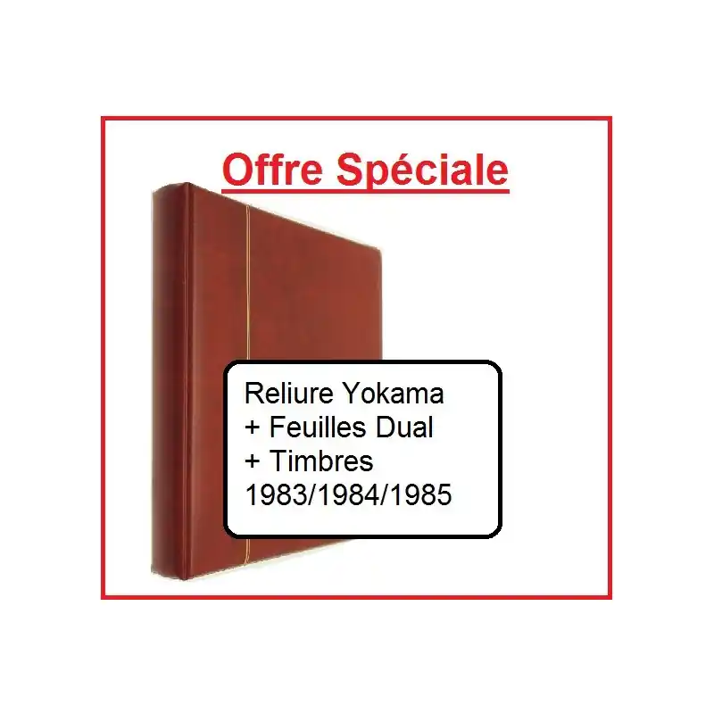 Prix Choc Album reliure Yokama SAFE + Timbres et feuilles Années 1983, 1984, 1985 + Préo, services, taxes