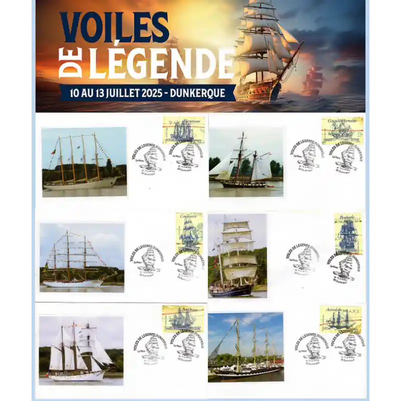 Nouvelle Collection Enveloppes philatéliques "Voiles de légende Dunkerque 2025" Série n°1
