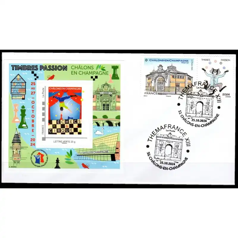 Enveloppe Timbres Passion 2024 avec bloc FFAP, Timbre et cachet Prix Réduit