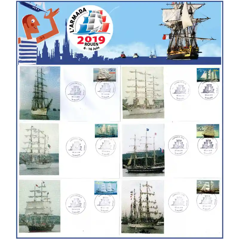 Expédition Rapide Enveloppes philatéliques "L'Armada Rouen 2019" Série n°4