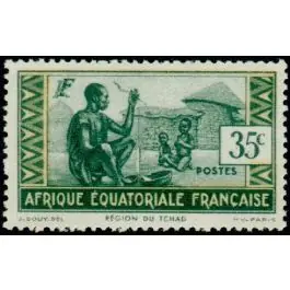 Populaire Timbre de collection AEF - 042