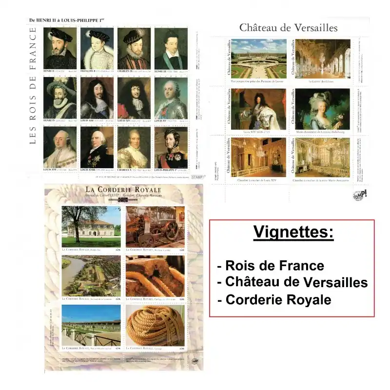 Lot Vignettes "Rois de France", "Château de Versailles" et "Corderie Royale" Nouveauté