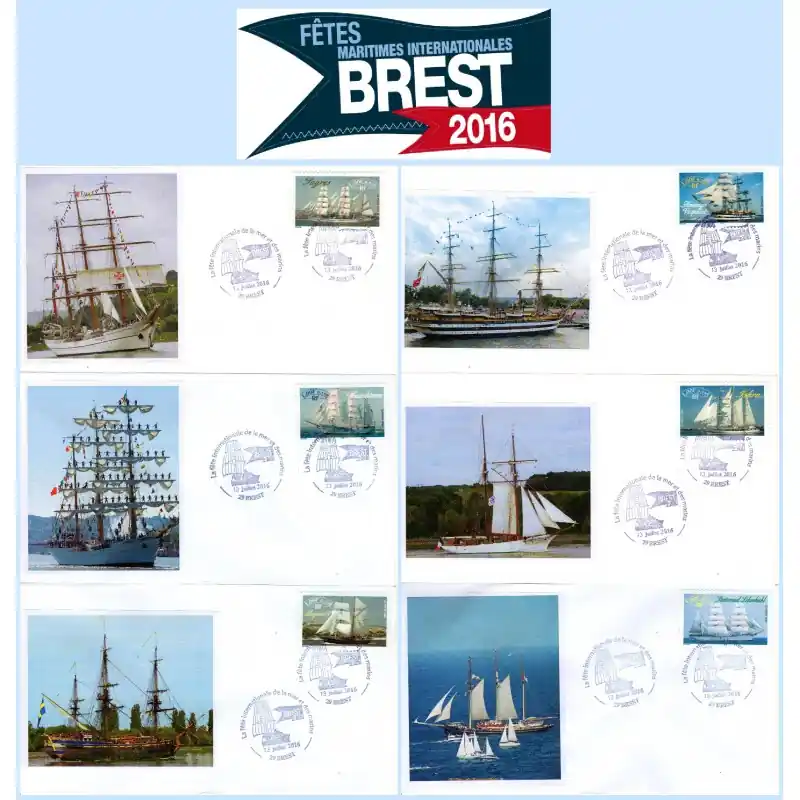 Paiement Sécurisé Enveloppes philatéliques BREST 2016 "Fête internationale de la mer et des marins" série n°2