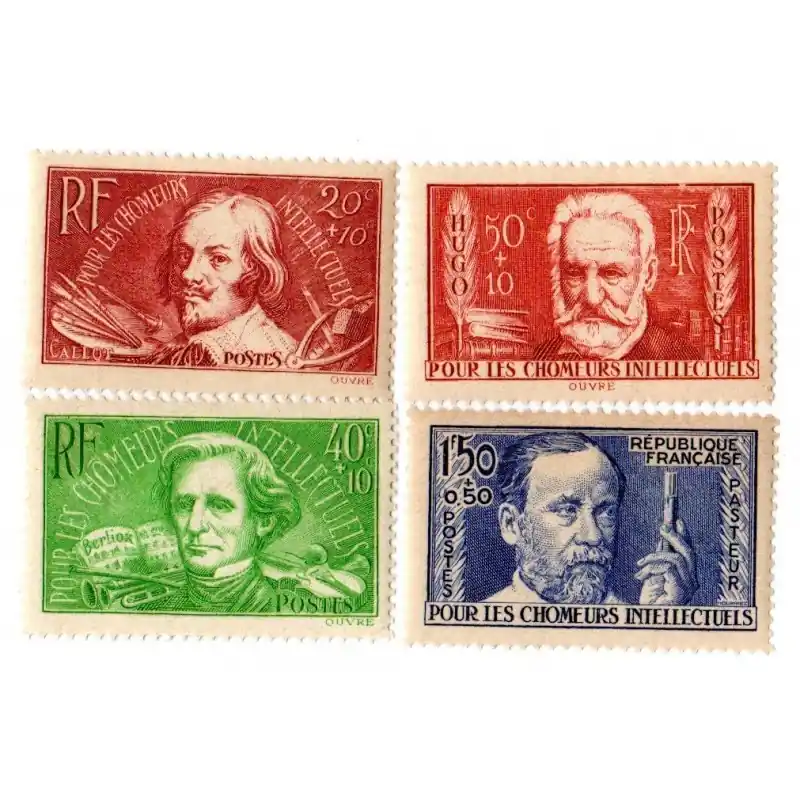 Meilleure Qualité Timbre France N°330 à N°333 Les chômeurs intellectuels Neuf **