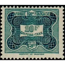 Fait Main Timbre de collection AEF - Taxe 20