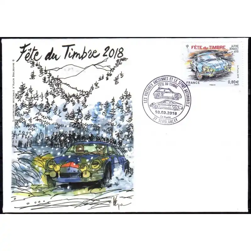 Commande En Gros Souvenir philatélique FFAP enveloppe Fête du timbre 2018 "Les voitures anciennes et le sport automobile"