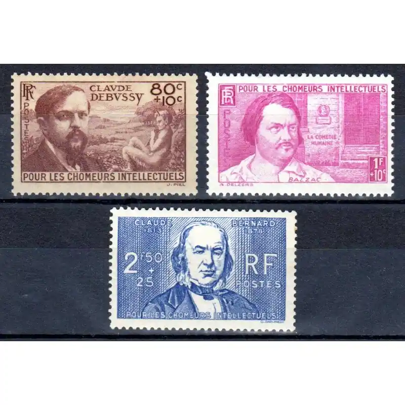 Livraison Express Timbre France N°462 à N°464 Au profit des chômeurs intellectuels Neuf **