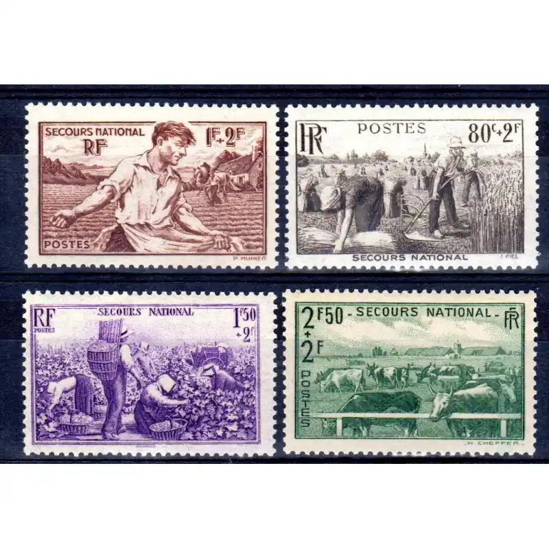 Nouvel Arrivage Timbre France N°466 à 469 Au profit du secours national Neuf **