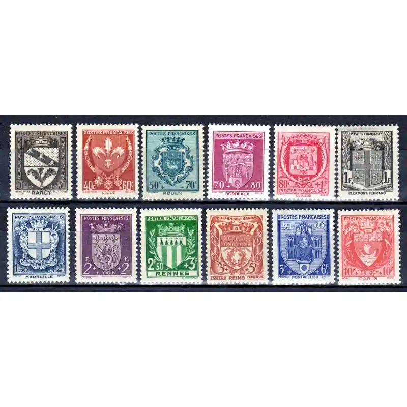 Timbres France N°526 à N°537 Au profit du secours national Neuf ** Top Qualité