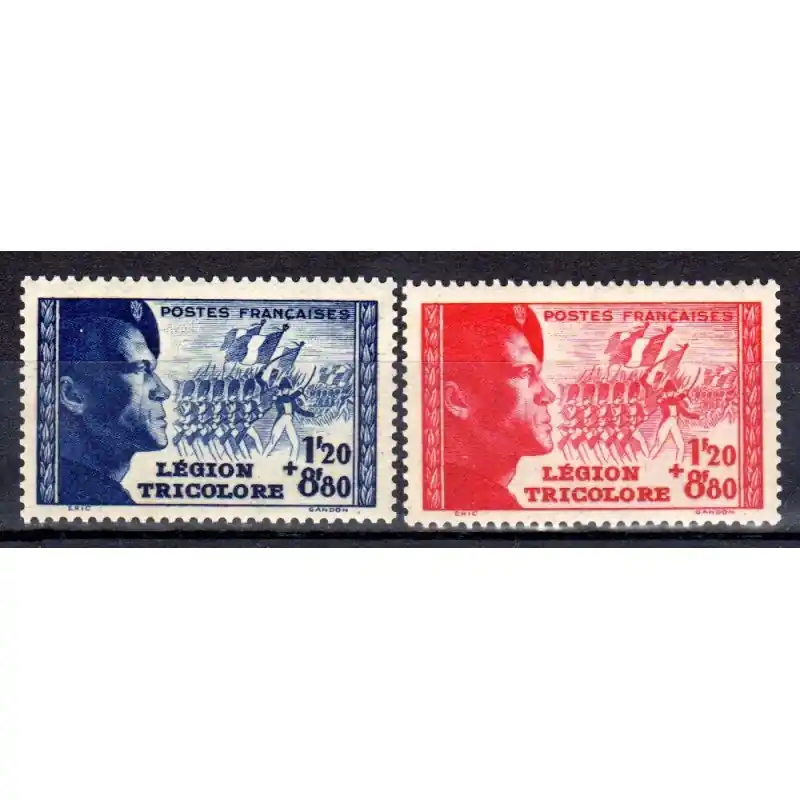 Original Timbres France N°565 / N°566 Pour la légion tricolore Neuf **