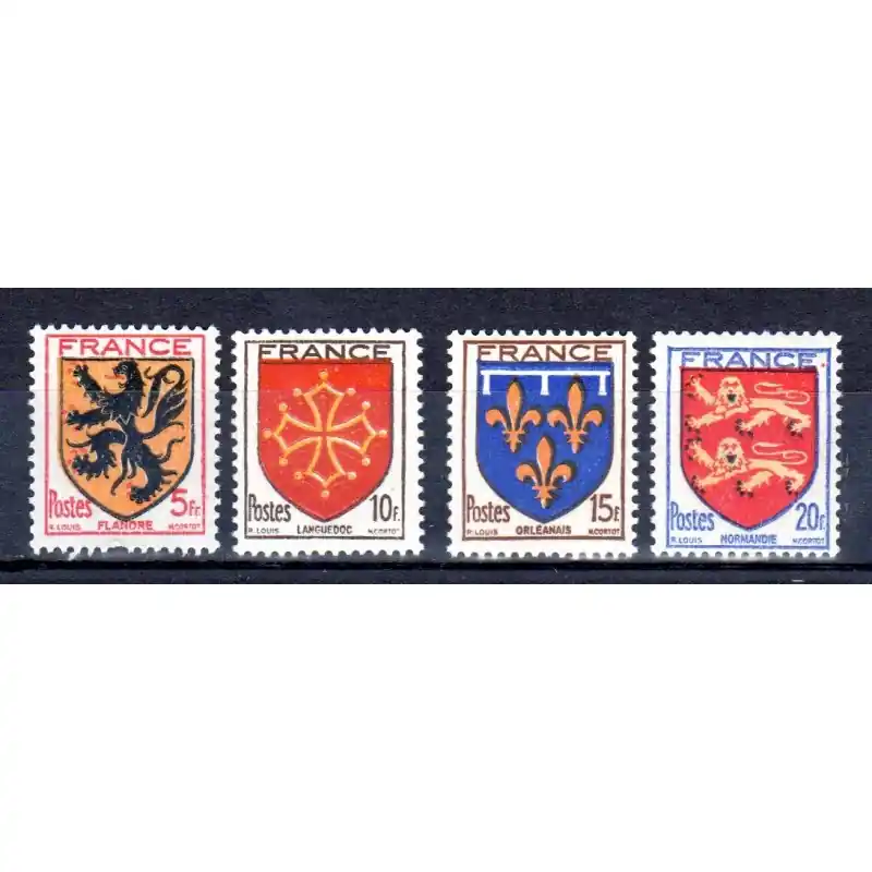 Timbres France N°602 à N°605 Armoiries de provinces Neuf ** Seulement Aujourd’hui