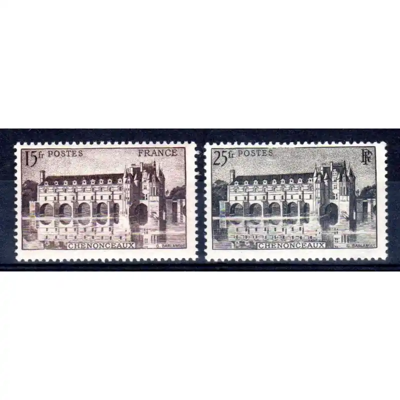 Timbres France N°610 / N°611 Château de Chenonceaux Neuf ** Soldes