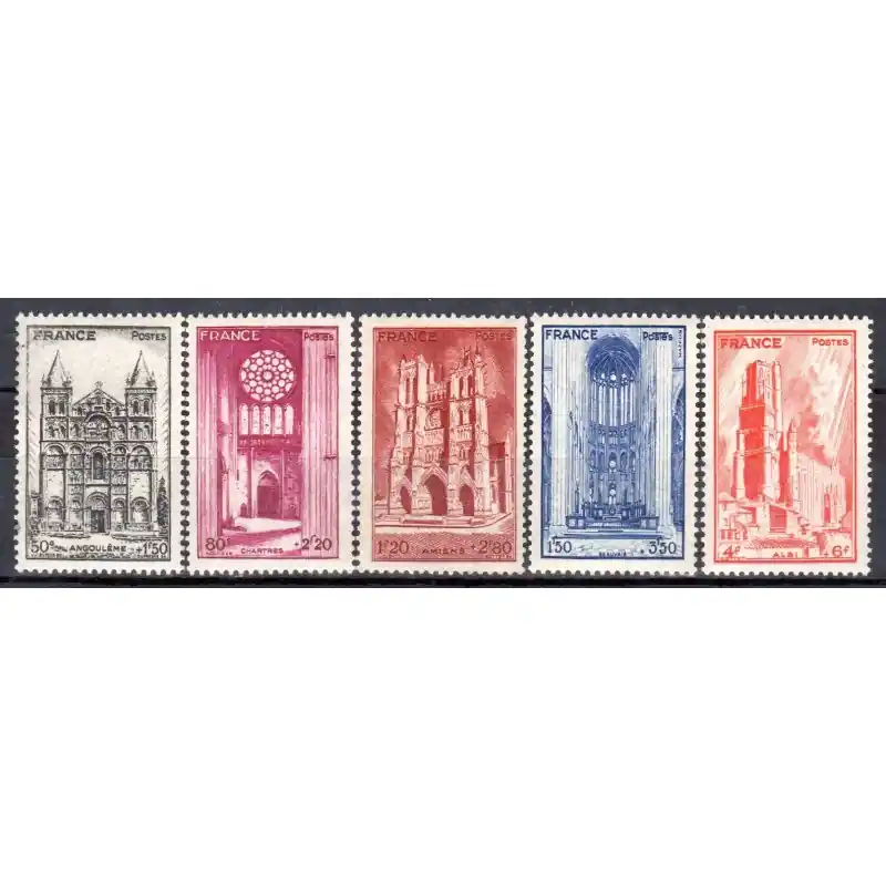 Timbres France N°663 à N°667 Cathédrales Neuf ** Achetez Aujourd’hui