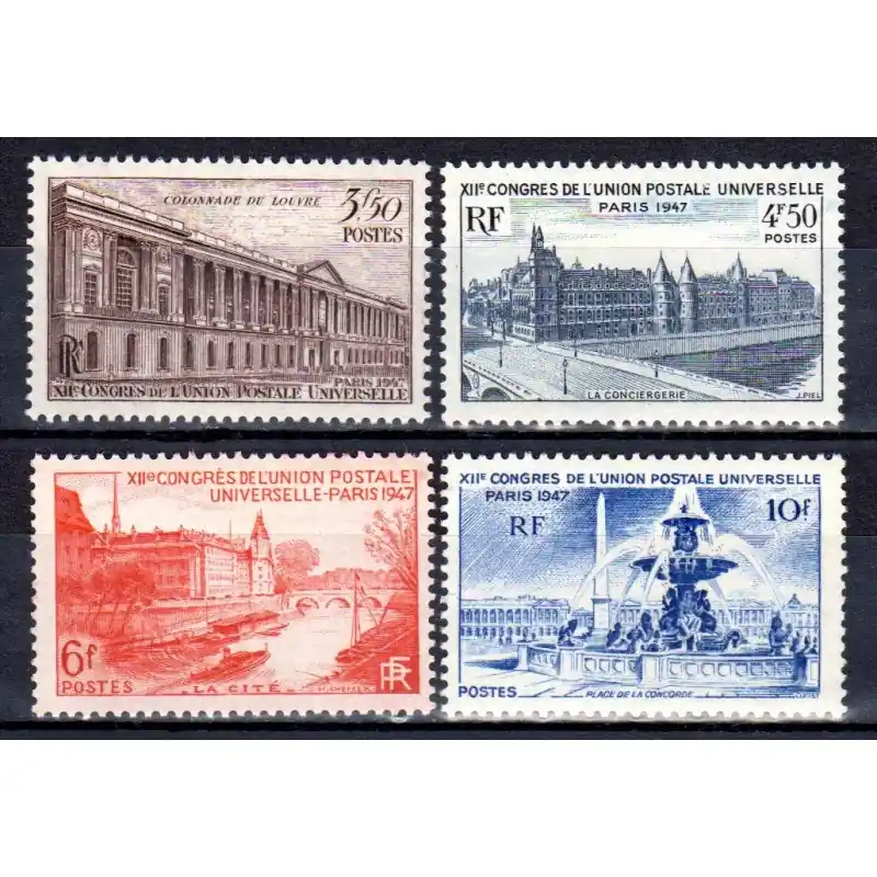 Timbres France N°780 à N°783 12ème Congrès de l'Union Postale Universelle Neuf ** Petit Prix
