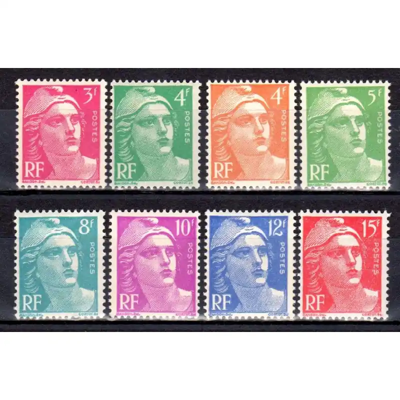 Timbre France N°806 à N°813 type Marianne de Gandon Neuf ** Promotion
