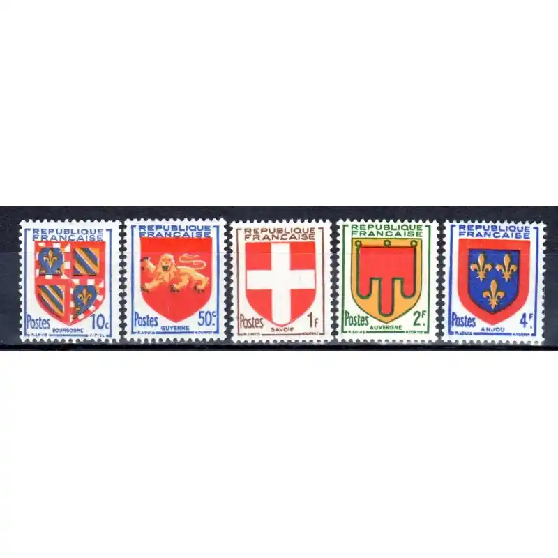 Timbres France N°834 à N°838 Armoiries de provinces Neuf ** Meilleure Vente