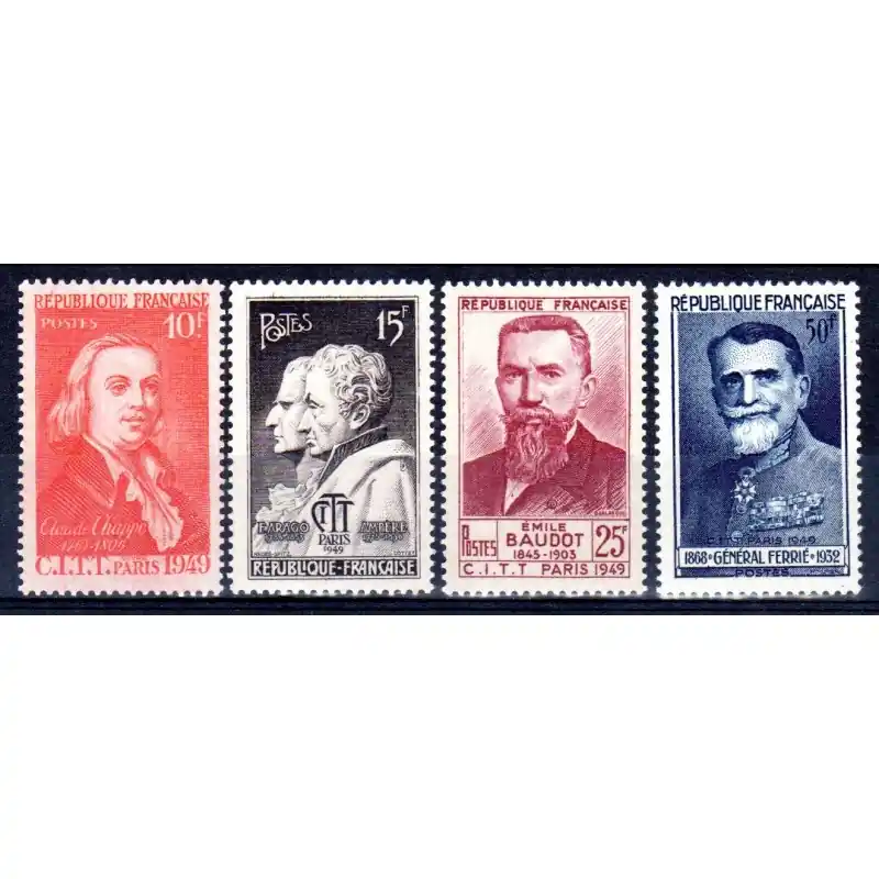 Usine Directe Timbres France N°844 à N°847 Congrès international de Télégraphie et Téléphonie Neuf **