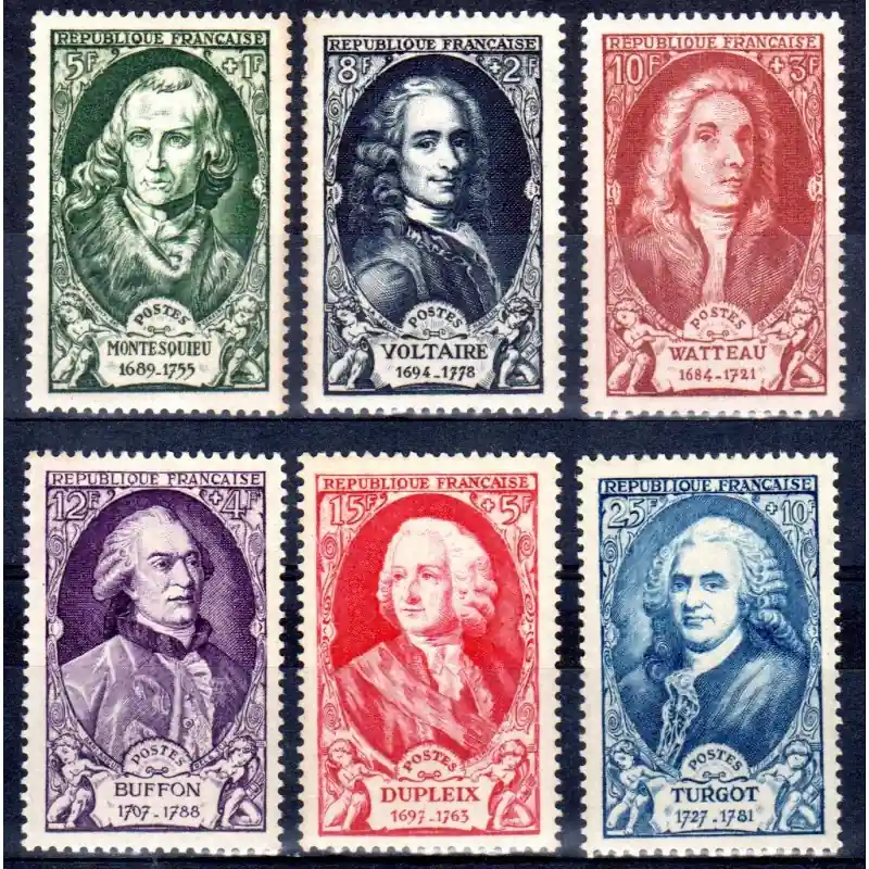 Bon Plan Timbres France N°853 à N°858 Célébrites du 18 eme siècle Neuf **