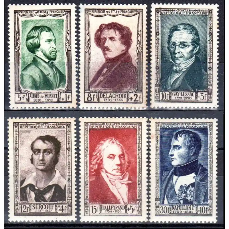 Vente Directe Timbres France N°891 à N°896 Célébrites du 19 eme siècle Neuf **