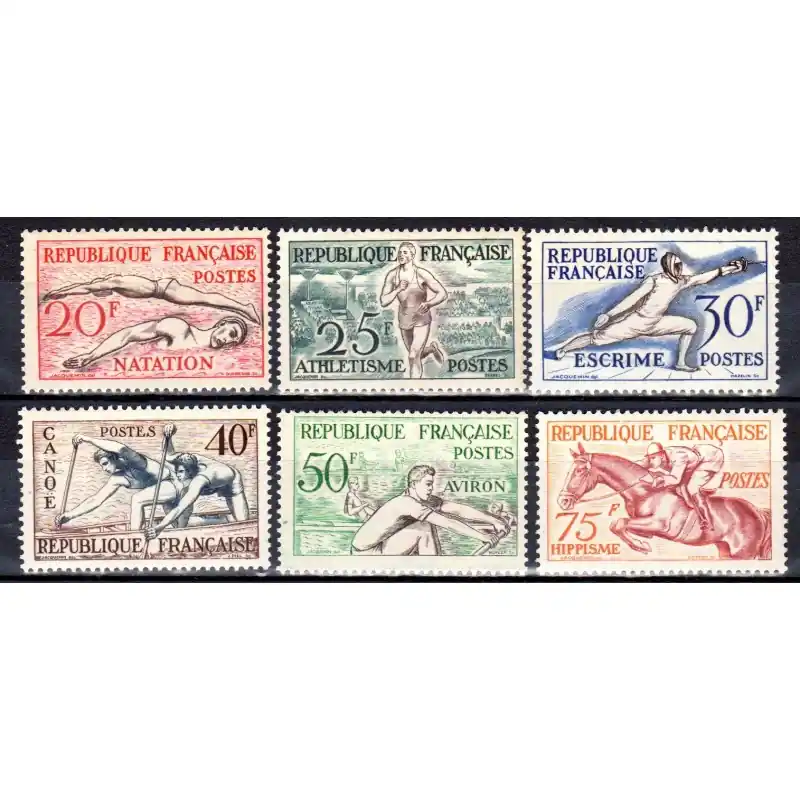 Timbres France N°960 à N°965 Jeux Olympiques d'Helsinki Neuf ** Satisfait Ou Remboursé