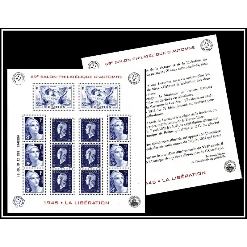 Bloc Feuillet n°4986 69ème Salon philatélique d'Automne 2015 - 1945 La Libération Offre Du Jour