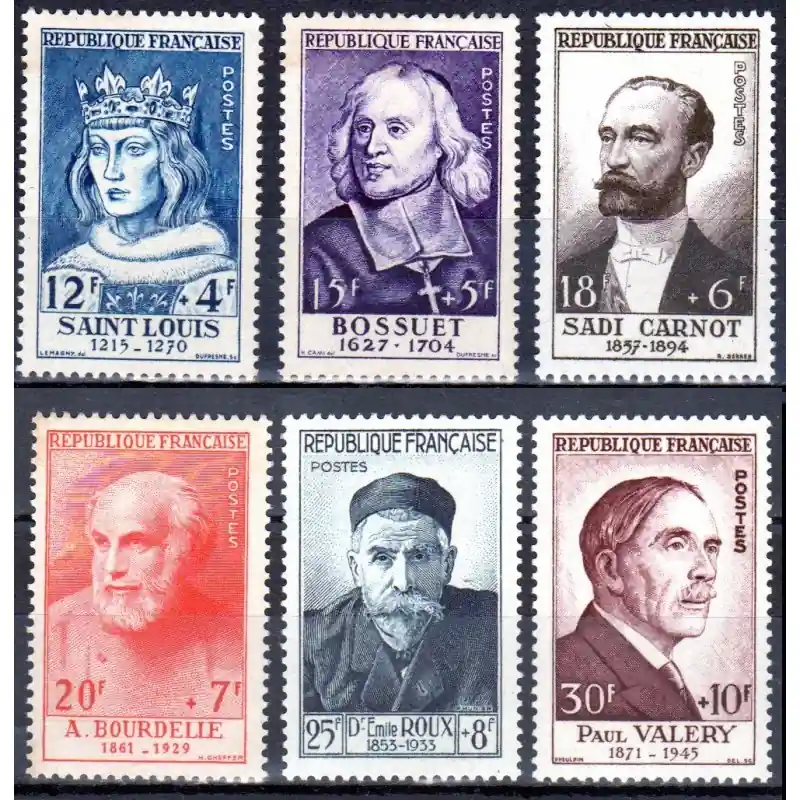 Timbres France N°989 à N°994 Célébrites du 13 eme siècle Neuf ** Satisfait Ou Remboursé