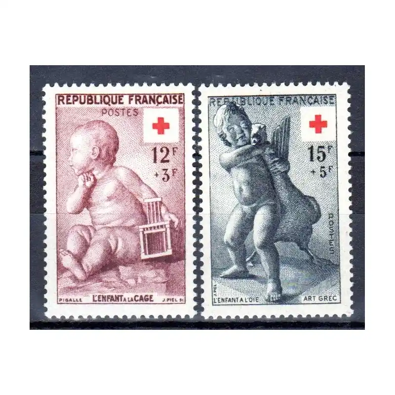 Timbres France N°1048 / N°1049 Au profit de la Croix-Rouge Neuf ** Promotion
