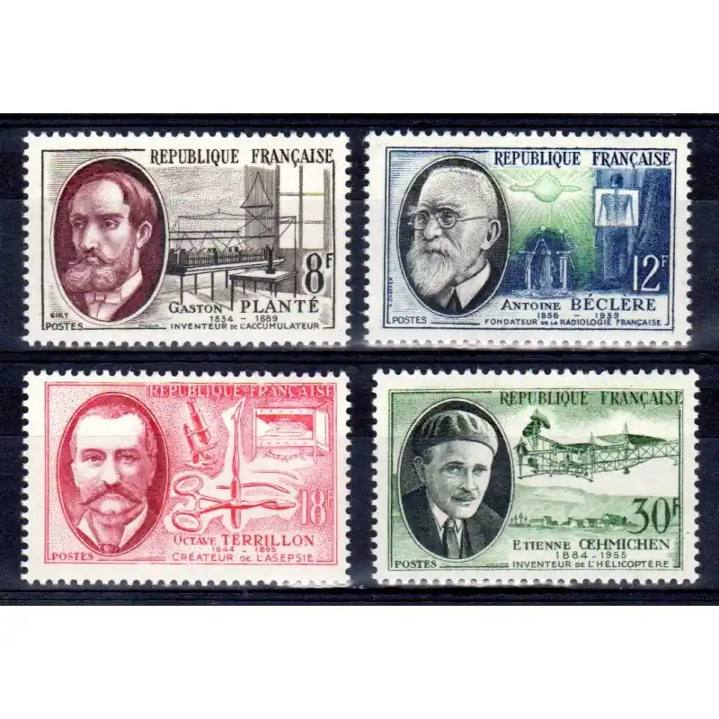 Timbres France N°1095 à N°1098 Savants et inventeurs Neuf ** Livraison Express