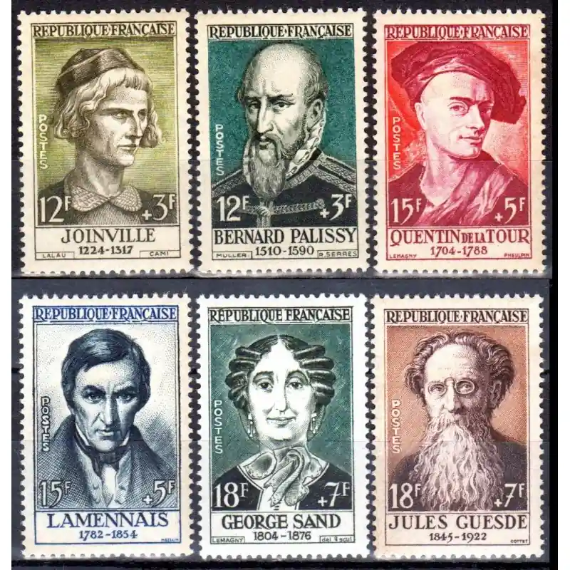 Timbres France N°1108 à N°1113 Célébrités du 13 au 19 eme siècle Neuf ** Jusqu’à Épuisement Des Stocks