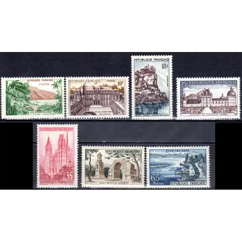 Timbres France N°1125 à N°1131 Série Touristique Neuf ** Remise