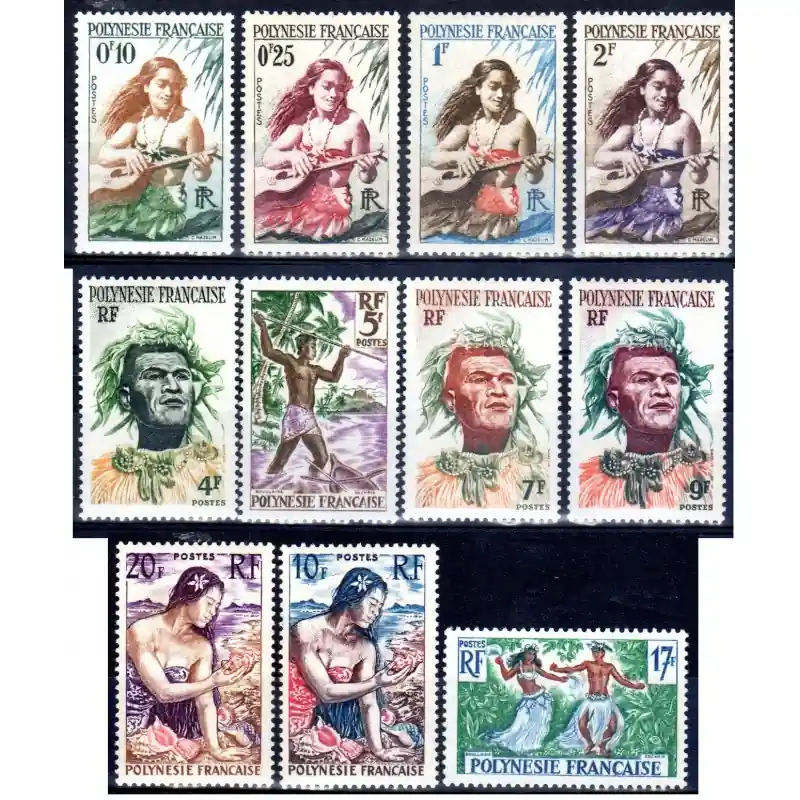 Marque Timbres Polynésie n°1 à 11
