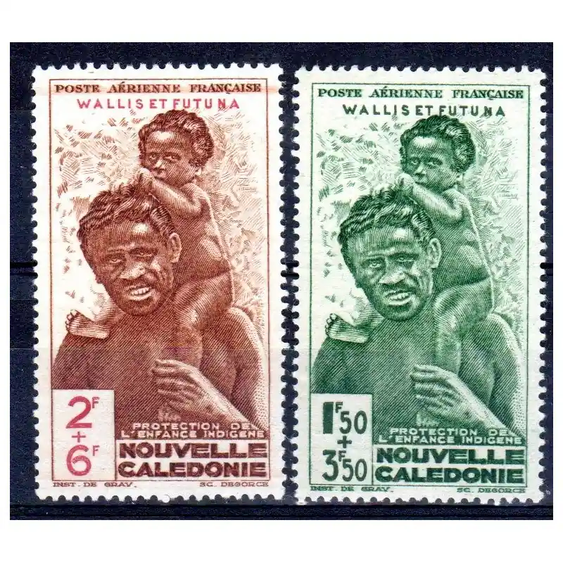 Marque Wallis et Futuna Poste Aérienne n°1 et 2