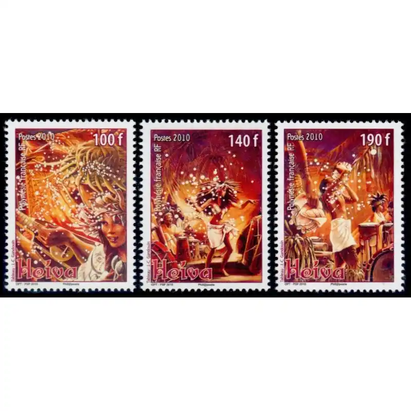 Timbre Polynésie n°909 à 911 Populaire
