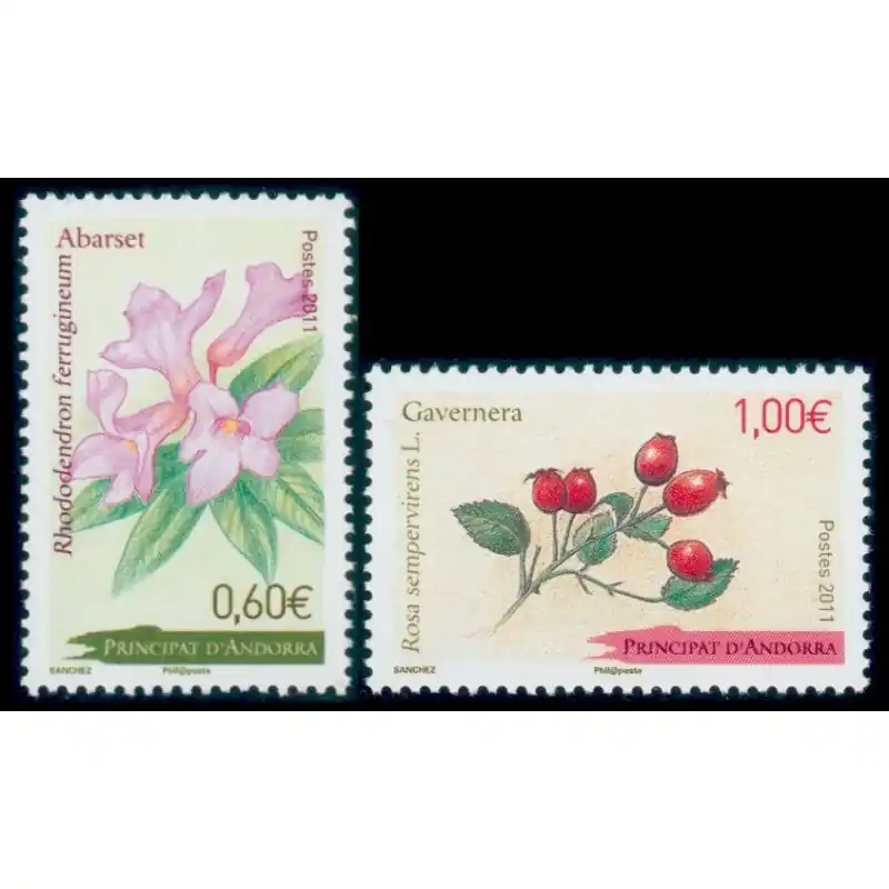 Certifié Timbre Andorre Français n°713 et 714