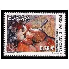 Fait Main Timbre de collection Andorre Espagnol - 314