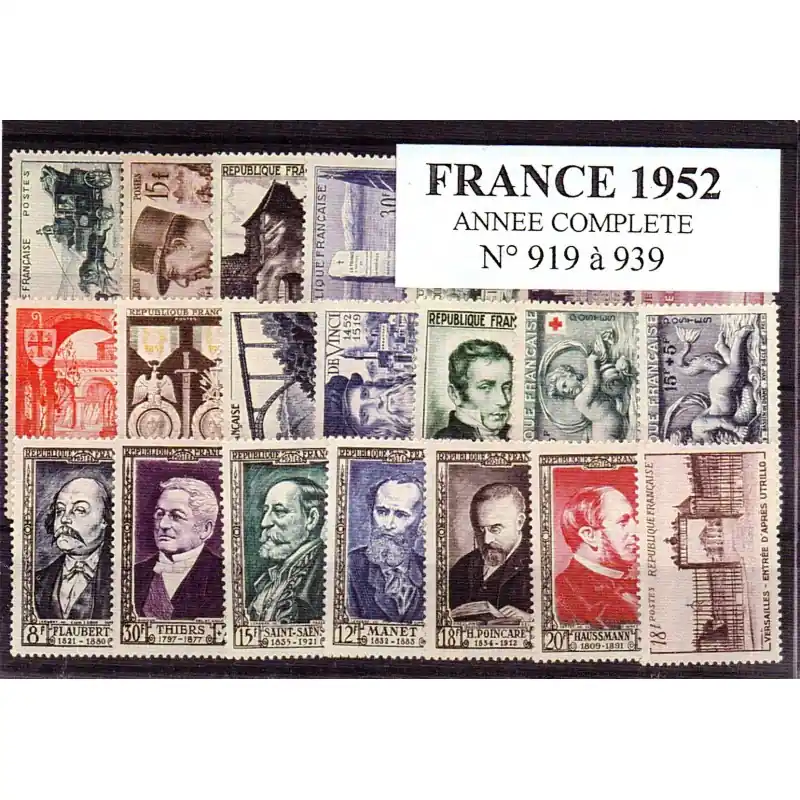 Prix Choc Timbres France 1952 année complète