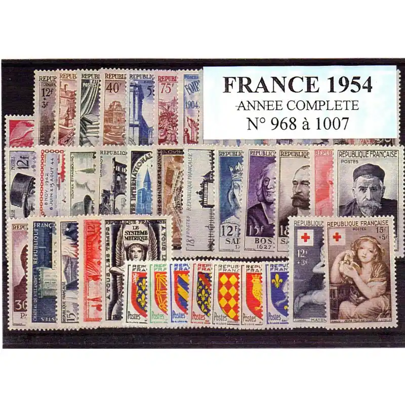 Nouveauté Timbres France 1954 année complète