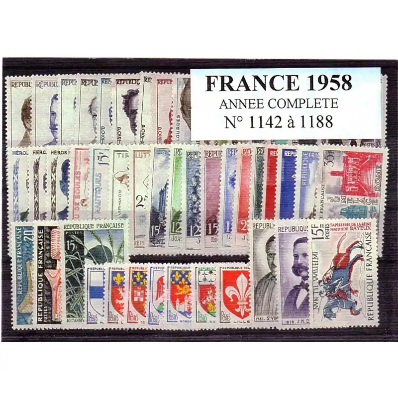 Offre Spéciale Timbres France 1958 année complète
