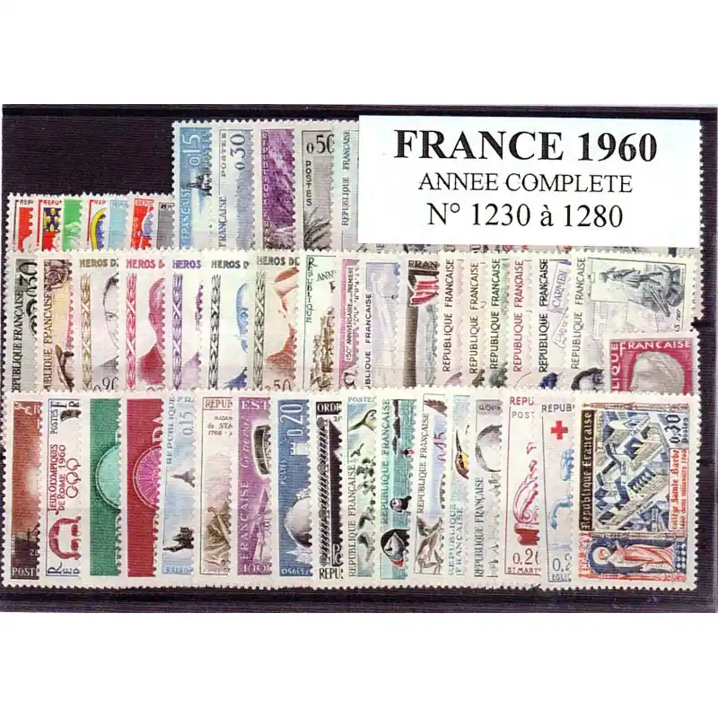 Timbres France 1960 année complète Expédié Aujourd’hui