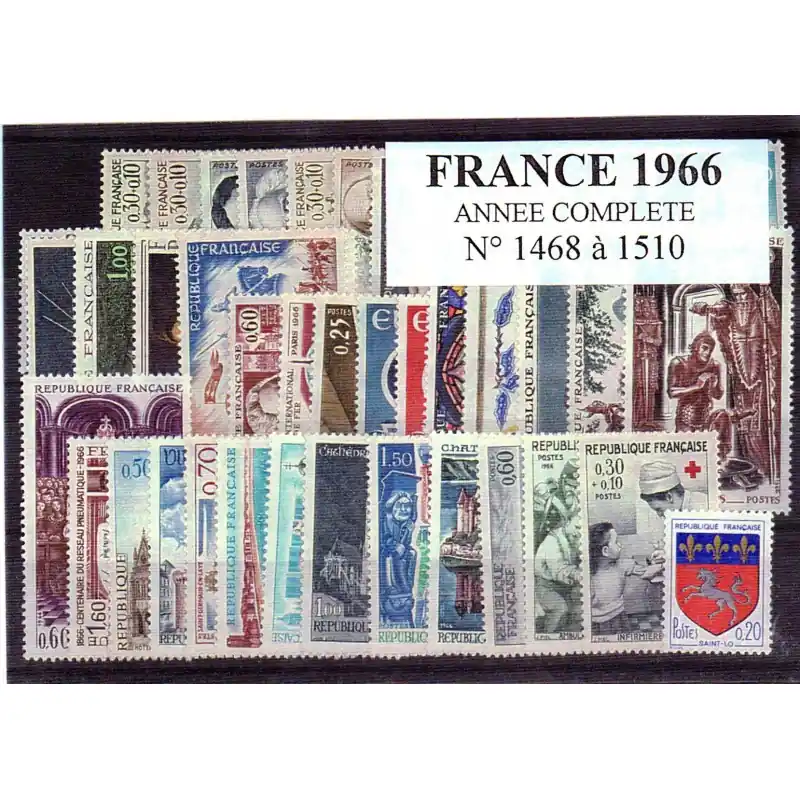 Usine Directe Timbres France 1966 année complète