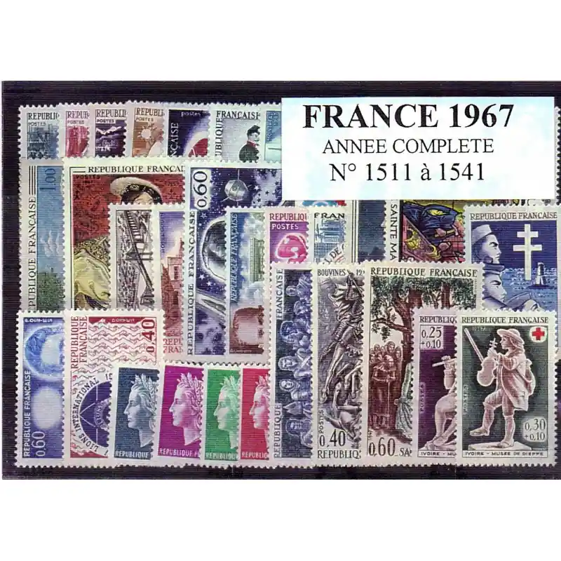 Expédition Rapide Timbres France 1967 année complète