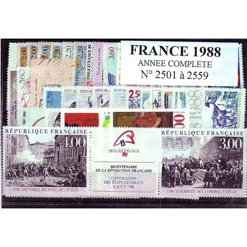 Timbres France 1988 année complète Meilleure Qualité