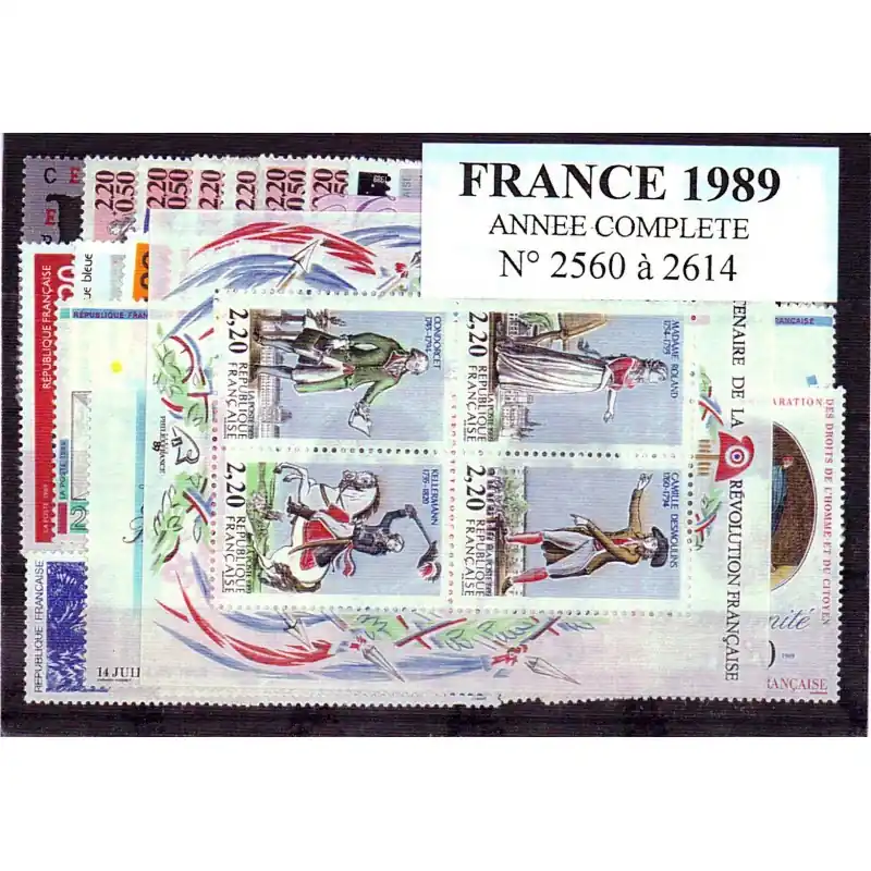 Timbres France 1989 année complète Expédié Aujourd’hui
