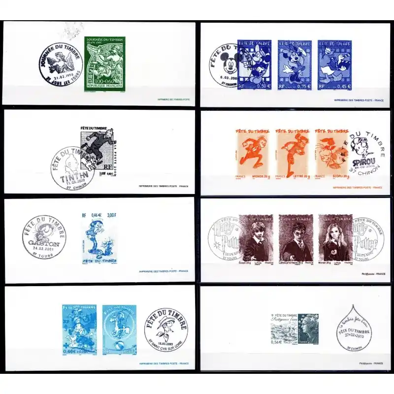 Offre Spéciale Gravures de 15 timbres "Fête du Timbre" Premier jour