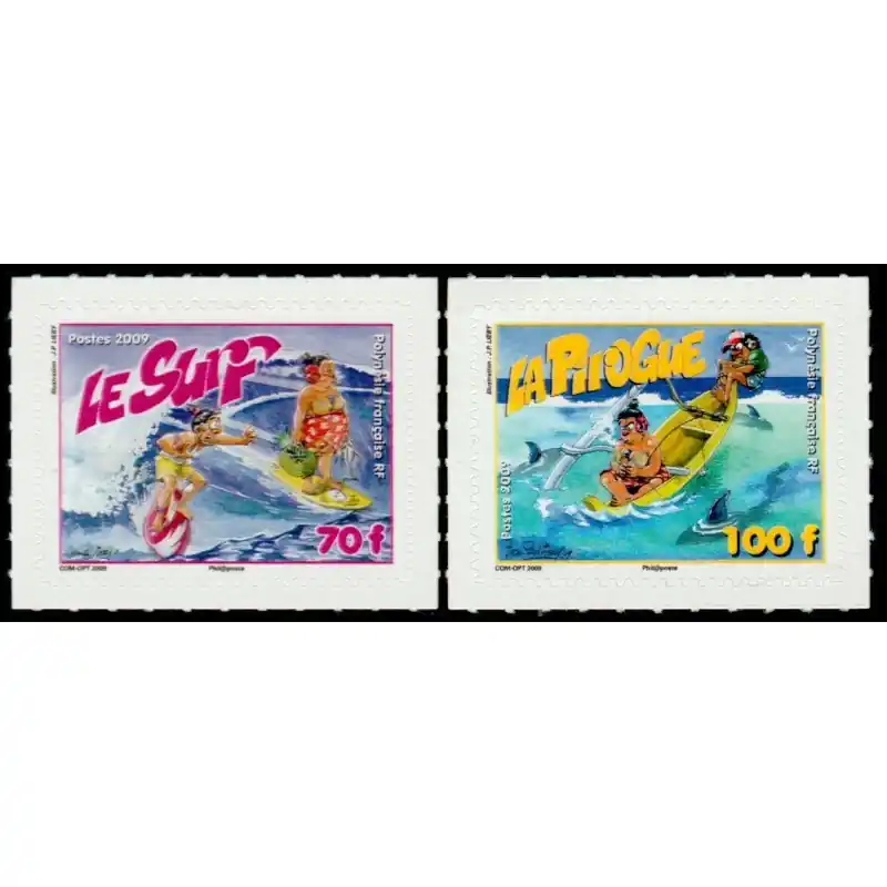 Timbre Polynésie n°876 et 877 Commander Vite